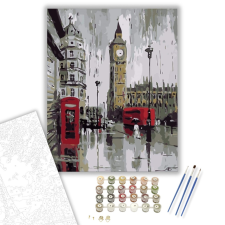 Számfestő.hu Big Ben Esőben - számfestő készlet – 40×50 cm (Keretre feszítve) kreatív és készségfejlesztő