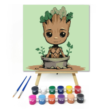 Számfestő.hu Bimbózó kis karakter - gyerek számfestő készlet – 20×20 cm (Keretre feszítve) kreatív és készségfejlesztő