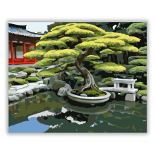 Számfestő.hu Bonsai Fa Koi Tóval a Japánkertben - számfestő készlet kreatív és készségfejlesztő