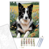 Számfestő.hu Border Collie Vadvirágos Mezőn - számfestő készlet – 80×100 cm (Keretre feszítve)