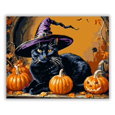 Számfestő.hu Boszorkányos Halloween Macskája - számfestő készlet kreatív és készségfejlesztő