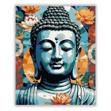 Számfestő.hu Buddha Arca Lótuszokkal - számfestő készlet kreatív és készségfejlesztő