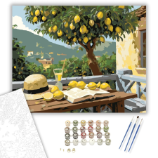 Számfestő.hu Citromfa a Teraszon - számfestő készlet – 40×50 cm (Keretre feszítve) kreatív és készségfejlesztő