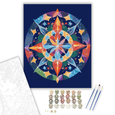 Számfestő.hu Csillag Mandala Élénk Színekkel - számfestő készlet – 40×50 cm (Keretre feszítve) kreatív és készségfejlesztő