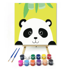 Számfestő.hu Csinos panda - gyerek számfestő készlet – 30×30 cm (Keretre feszítve) kreatív és készségfejlesztő