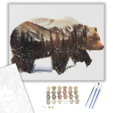 Számfestő.hu Csodálatos Medve - számfestő készlet – 40×50 cm (Keretre feszítve) kreatív és készségfejlesztő