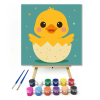 Számfestő.hu Cuki Kiskacsa a Tojásból - gyerek számfestő készlet – 30×30 cm (Keret nélkül)
