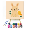 Számfestő.hu Cuki Nyuszi Húsvéti Tojással - gyerek számfestő készlet – 20×20 cm (Keretre feszítve)