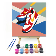 Számfestő.hu Dinamikus lépések - gyerek számfestő készlet – 40×40 cm (Keretre feszítve) kreatív és készségfejlesztő