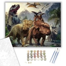 Számfestő.hu Dinók - számfestő készlet – 40×50 cm (Keretre feszítve) kreatív és készségfejlesztő
