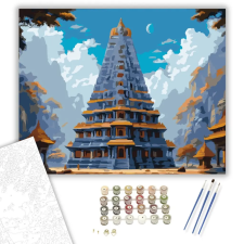 Számfestő.hu Díszes Hindu Templomtorony - számfestő készlet – 60×70 cm (Keretre feszítve) kreatív és készségfejlesztő