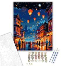 Számfestő.hu Diwali Éjszakai Ünneplés - számfestő készlet – 50×60 cm (Keretre feszítve) kreatív és készségfejlesztő