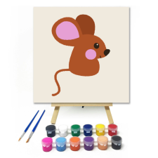 Számfestő.hu Egérke - gyerek számfestő készlet – 20×20 cm (Keretre feszítve) kreatív és készségfejlesztő