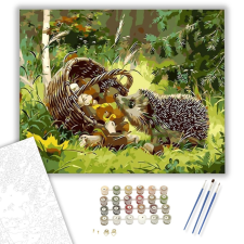 Számfestő.hu Éhes süni - számfestő készlet – 40×50 cm (Keretre feszítve) kreatív és készségfejlesztő