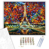 Számfestő.hu Eiffel Torony Színes Levelekkel - számfestő készlet – 40×50 cm (Keretre feszítve)