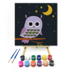 Számfestő.hu Éjszakai Bagoly - gyerek számfestő készlet – 20×20 cm (Keretre feszítve)