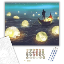 Számfestő.hu Éjszakai hajós - számfestő készlet – 40×50 cm (Keretre feszítve) kreatív és készségfejlesztő
