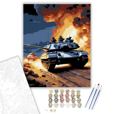 Számfestő.hu Éjszakai Tank Akció - számfestő készlet – 40×50 cm (Keretre feszítve) kreatív és készségfejlesztő