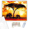 Számfestő.hu Elefántok az Akácia Körül - számfestő készlet – 40×50 cm (Keretre feszítve)