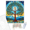 Számfestő.hu Életfa Mandala Csillagokkal - számfestő készlet – 40×50 cm (Keretre feszítve)