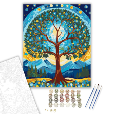 Számfestő.hu Életfa Mandala Csillagokkal - számfestő készlet – 40×50 cm (Keretre feszítve) kreatív és készségfejlesztő