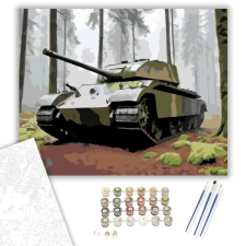 Számfestő.hu Elhagyatott Német Tank Erdőben - számfestő készlet – 60×70 cm (Keretre feszítve) kreatív és készségfejlesztő