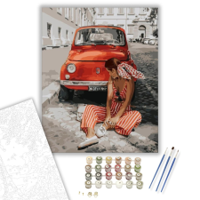 Számfestő.hu Első autó - számfestő készlet – 40×50 cm (Keretre feszítve) kreatív és készségfejlesztő