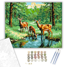 Számfestő.hu Erdei Őzek Nyugalma - számfestő készlet – 40×50 cm (Keretre feszítve) kreatív és készségfejlesztő