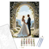Számfestő.hu Esküvői Pár a Virágkapu Alatt - számfestő készlet – 40×50 cm (Keretre feszítve)