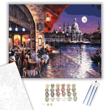 Számfestő.hu Esti Élet Velencében - számfestő készlet – 40×50 cm (Keretre feszítve) kreatív és készségfejlesztő