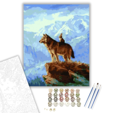 Számfestő.hu Farkas és Nyúl - számfestő készlet – 40×50 cm (Keretre feszítve) kreatív és készségfejlesztő