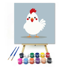 Számfestő.hu Fehér tollas - gyerek számfestő készlet – 40×40 cm (Keret nélkül) kreatív és készségfejlesztő