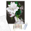 Számfestő.hu Fehér virágos arc - számfestő készlet – 40×50 cm (Keretre feszítve)
