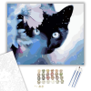 Számfestő.hu Fekete cica - számfestő készlet – 40×50 cm (Keretre feszítve)