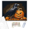 Számfestő.hu Fekete holló és Halloween tök - számfestő készlet – 40×50 cm (Keretre feszítve)