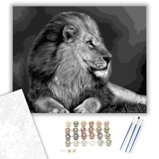 Számfestő.hu Fekvő oroszlán - számfestő készlet – 40×50 cm (Keretre feszítve) kreatív és készségfejlesztő