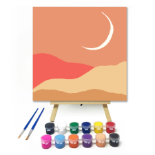 Számfestő.hu Felkelő Hold - gyerek számfestő készlet – 20×20 cm (Keretre feszítve) kreatív és készségfejlesztő