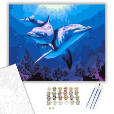 Számfestő.hu Felszabadult delfinek - számfestő készlet – 40×50 cm (Keretre feszítve) kreatív és készségfejlesztő