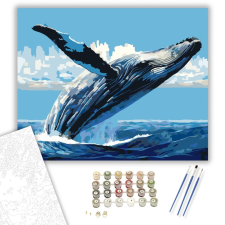 Számfestő.hu Felszínre Emelkedő Bálna - számfestő készlet – 40×50 cm (Keretre feszítve) kreatív és készségfejlesztő