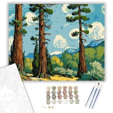 Számfestő.hu Fenyvesek Szimfóniája - számfestő készlet – 40×50 cm (Keretre feszítve) kreatív és készségfejlesztő