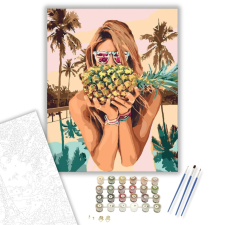 Számfestő.hu Finom ananász - számfestő készlet – 40×50 cm (Keretre feszítve) kreatív és készségfejlesztő