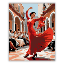 Számfestő.hu Flamenco Táncos Cordobai Udvarban - számfestő készlet kreatív és készségfejlesztő