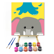 Számfestő.hu Fürdés - gyerek számfestő készlet – 20×20 cm (Keretre feszítve) kreatív és készségfejlesztő