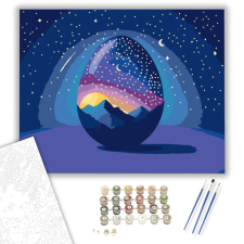 Számfestő.hu Galaktikus Álom - húsvéti számfestő készlet – 40×50 cm (Keretre feszítve) kreatív és készségfejlesztő