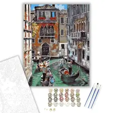 Számfestő.hu Gondola - számfestő készlet – 50×60 cm (Keret nélkül) kreatív és készségfejlesztő