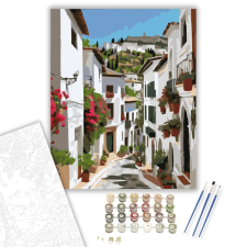 Számfestő.hu Granadai Utca és Alhambra - számfestő készlet – 50×60 cm (Keretre feszítve) kreatív és készségfejlesztő