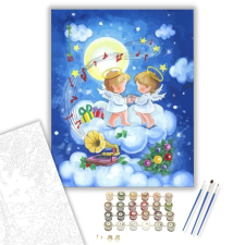 Számfestő.hu Gyermek angyalkák - számfestő készlet – 60×70 cm (Keretre feszítve) kreatív és készségfejlesztő
