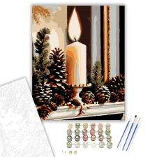 Számfestő.hu Gyertyafényű Ünnepi Harmónia - számfestő készlet – 60×70 cm (Keret nélkül) kreatív és készségfejlesztő