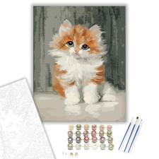 Számfestő.hu Gyönyörű Kiscica - számfestő készlet – 40×50 cm (Keretre feszítve) kreatív és készségfejlesztő
