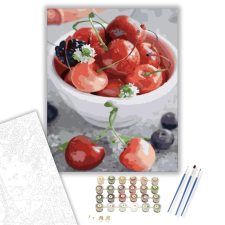 Számfestő.hu Gyümölcsök a tálban - számfestő készlet – 40×50 cm (Keretre feszítve) kreatív és készségfejlesztő